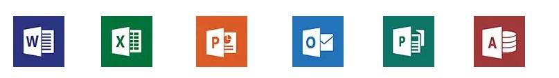 Microsoft Office zoznam aplikácii